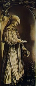 Monocromi dell’altare Heller – Santa Elisabetta, cm. 95,8 x 42,8, Staatliche Kunsthalle, Karlsruhe.